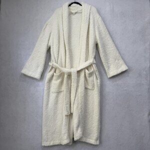 Barefoot Dreams Robe Womens Size 2 Cream CozyChic Knit Soft Fuzzy Spa Lounge